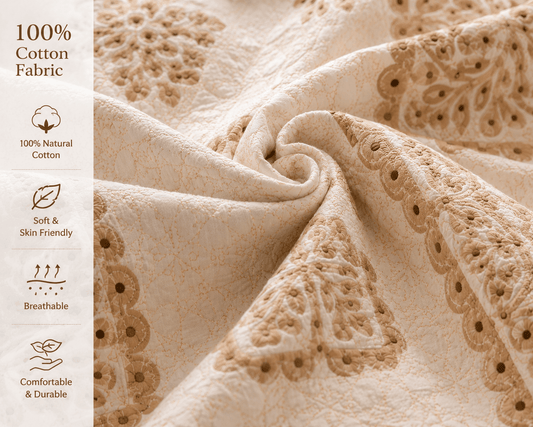 Amoha Decor Cotton Diwan Set – Beige Mandala Print 8 Piece Premium Diwan Cover Set - Amoha Decor