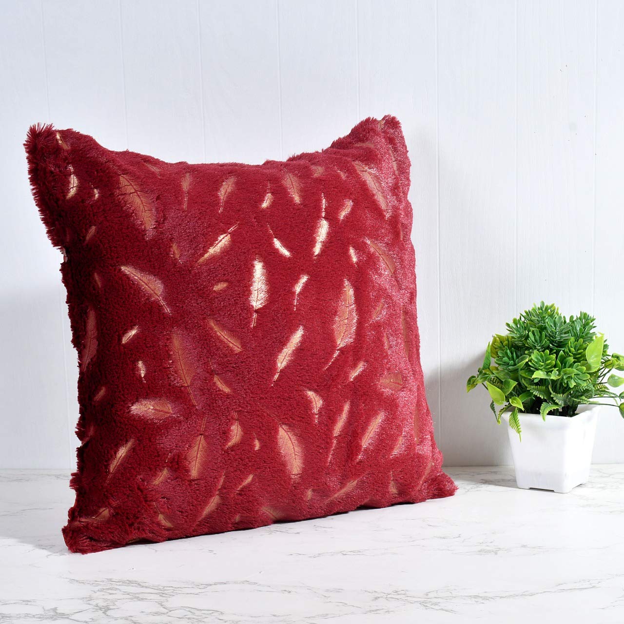 Amoha Decor Luxury Red Velvet Cushion Covers Set of 5 - Amoha Decor