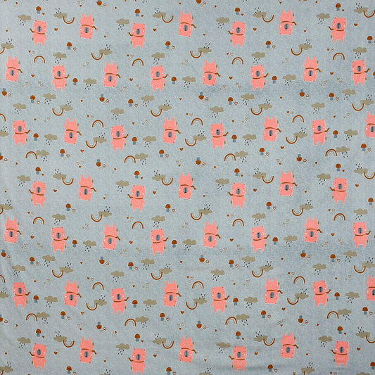 Bear Printed Cartoon Kids Cotton Bedsheet Set with 2 Pillow Covers – Queen Size 90×100 - Amoha Decor