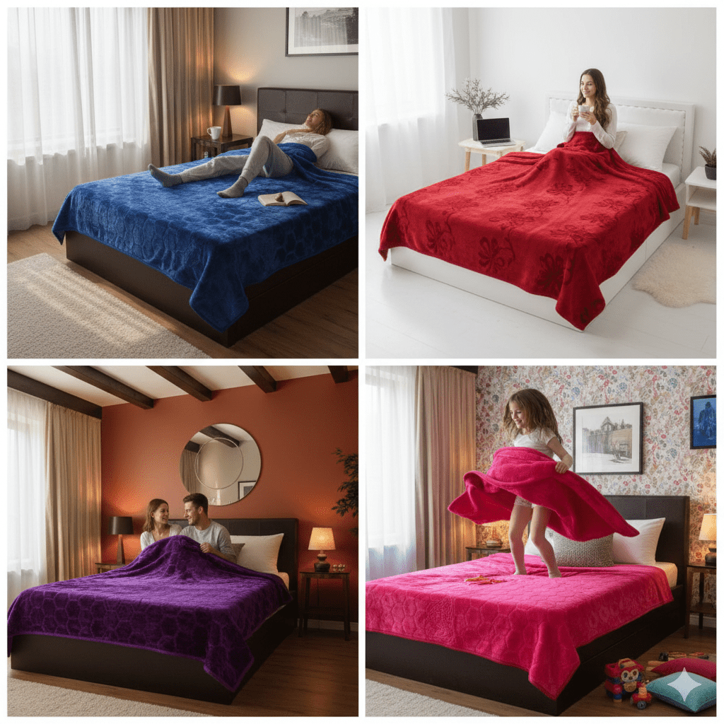 Single Bed Mink Blanket Set of 4 – Ultra Soft, Lightweight & Warm (160 × 240 cm / 60 × 90 in) - Homeluv