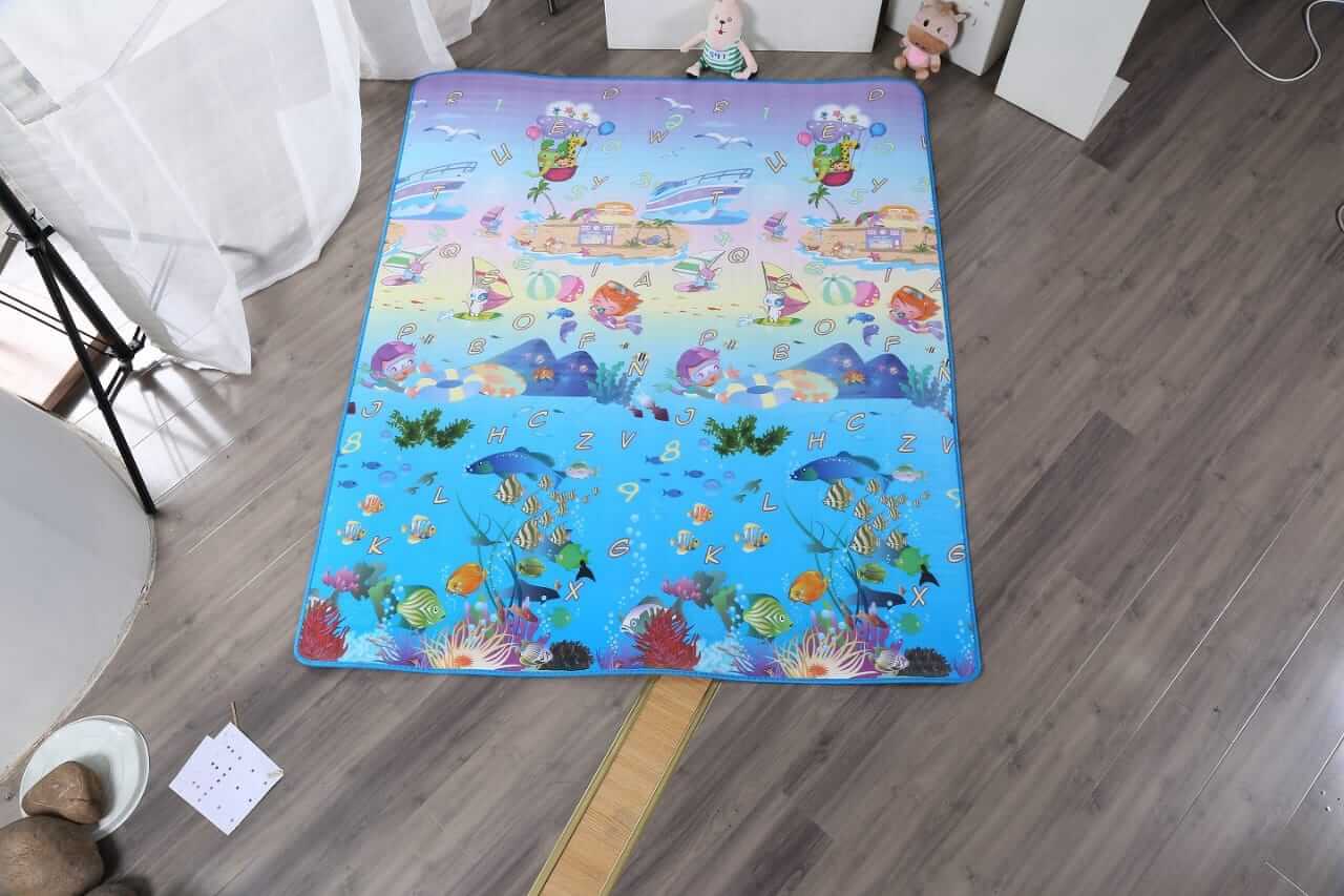 Waterproof Double - Sided Baby Play Mat for Kids – Large 6.5×5 ft - Amoha Decor