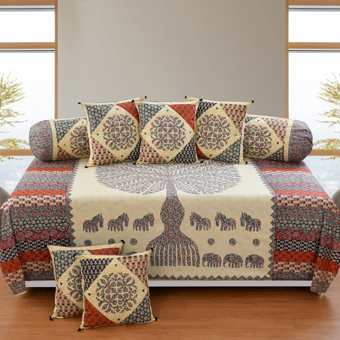 Best Diwan Cover (Diwan Set) for Living Room – Cotton Designs for Indian Homes - Amoha Decor