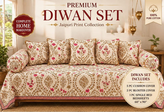 Best Floral Diwan Sets for Modern Indian Homes — Designs, Styling Tips &amp; Buying Guide (2026) - Amoha Decor