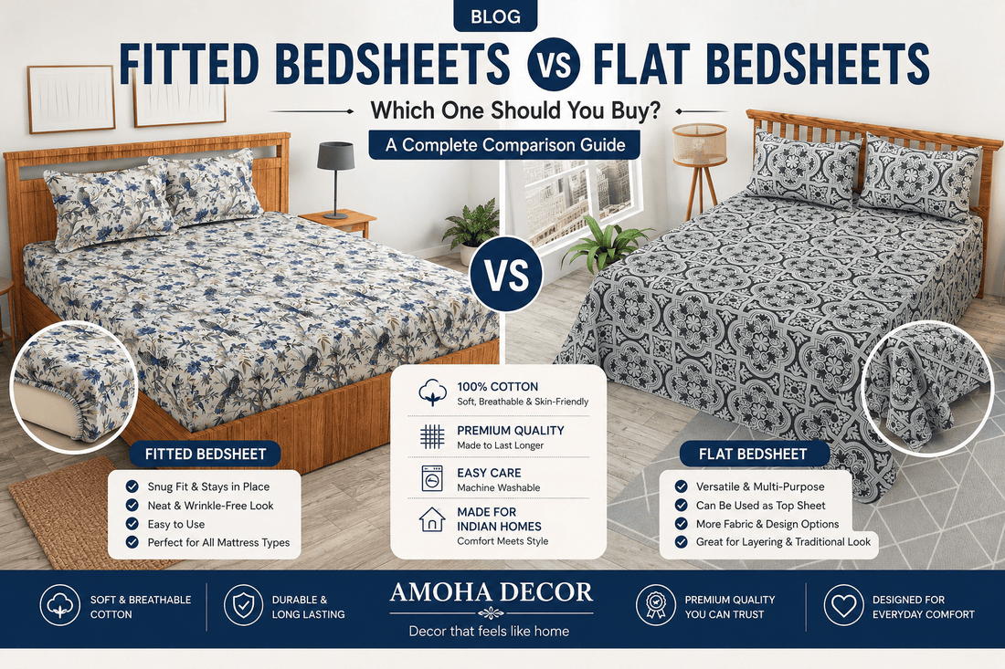Fitted Bedsheets vs Flat Bedsheets: Which One Should You Buy? - Amoha Decor
