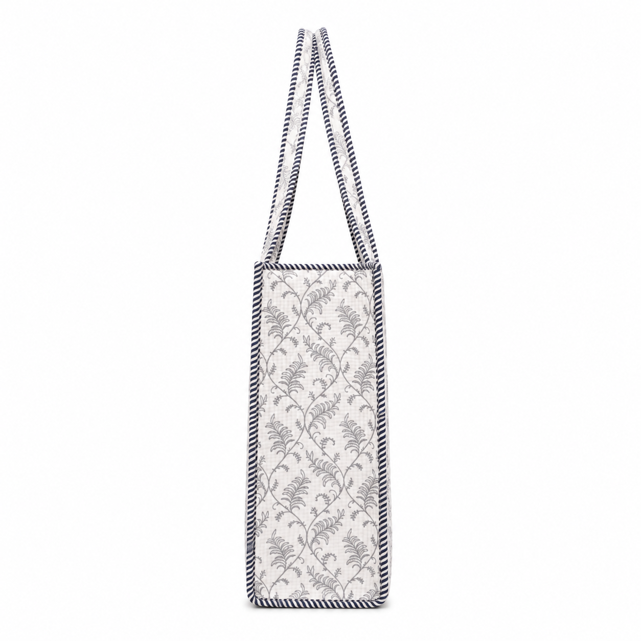 Women's Vintage Botanical Quilted Tote Bag – Cotton Shoulder Carryall