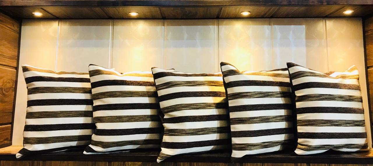 Amoha Decor Brown Striped Cushion Covers Set of 5 - Amoha Decor