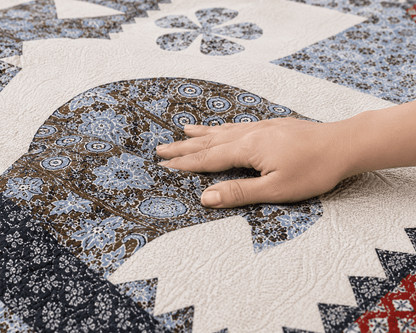 Amoha Decor Cotton Diwan Set – Elephant Patchwork Print 8 Piece Diwan Cover Set - Amoha Decor