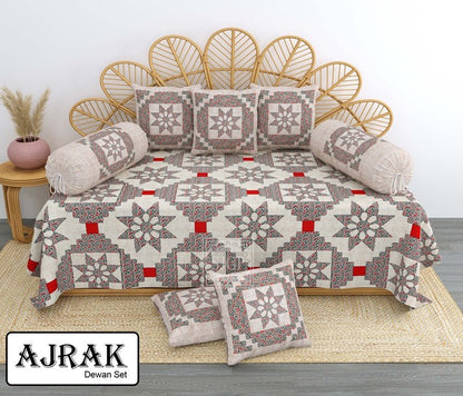 Amoha Decor Cotton Diwan Set – Vintage Patchwork Floral 8 Piece Diwan Cover Set - Amoha Decor