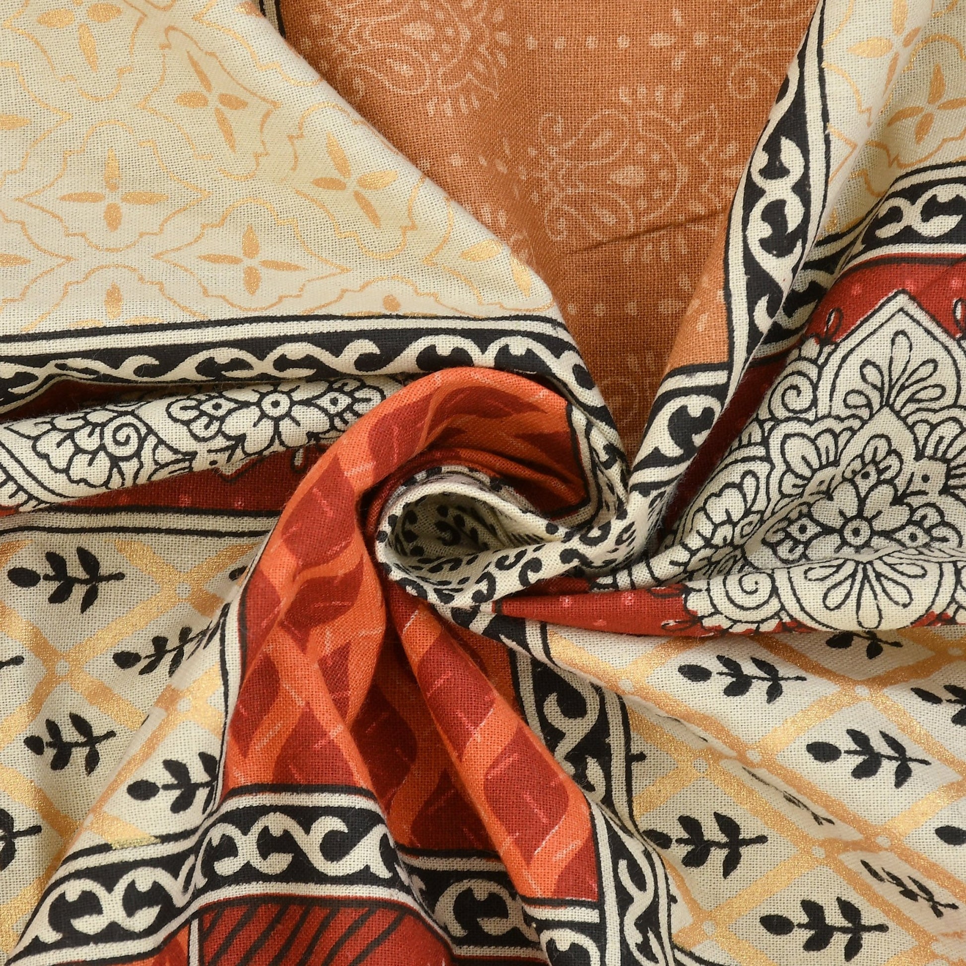 Amoha Decor Traditional Patchwork Cotton Diwan Set – 1 Bedsheet, 5 Cushion Covers & 2 Bolster Covers - Amoha Decor