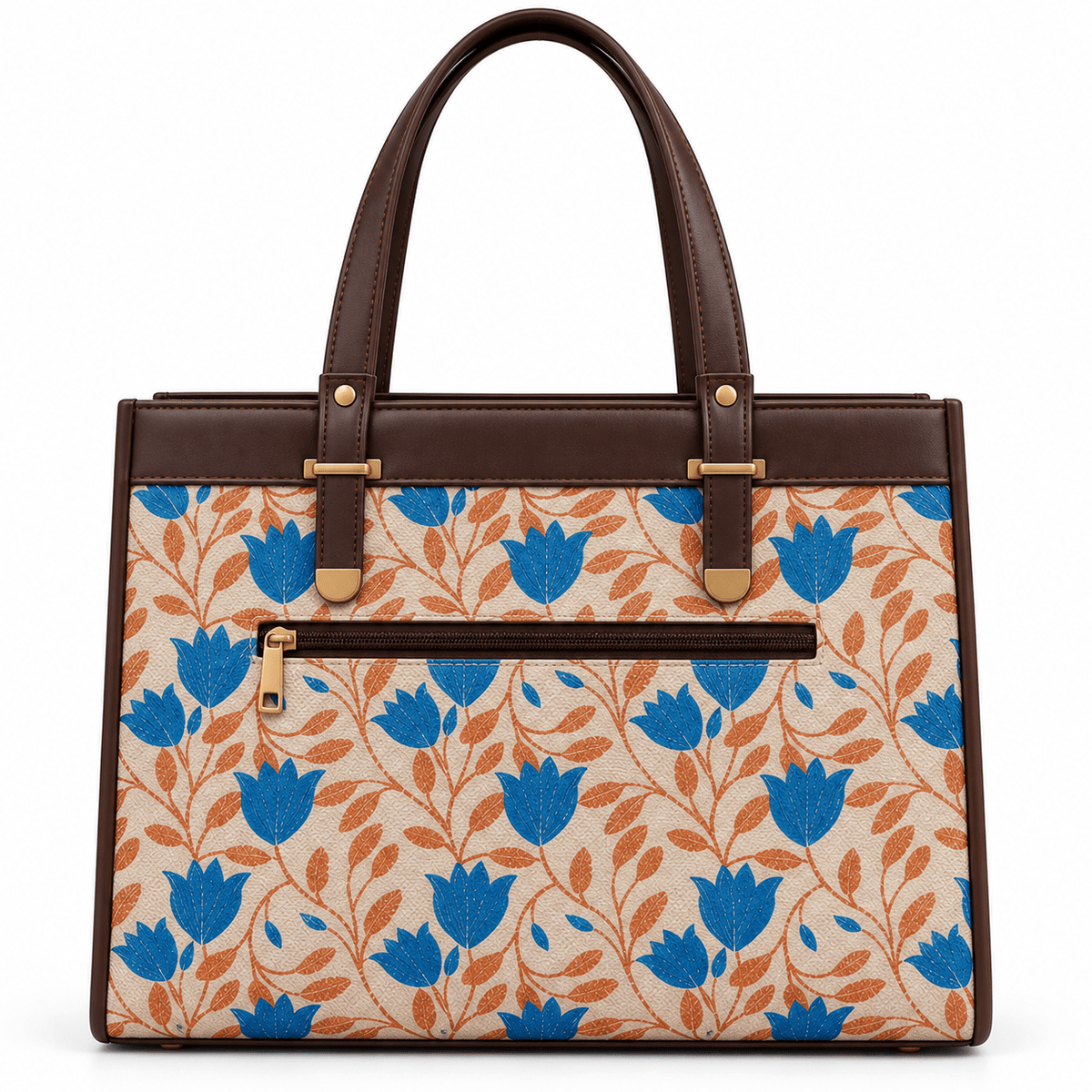 Canvas & Jacquard Mini Handbag with Triple Compartments & Detachable Belt - Amoha Decor