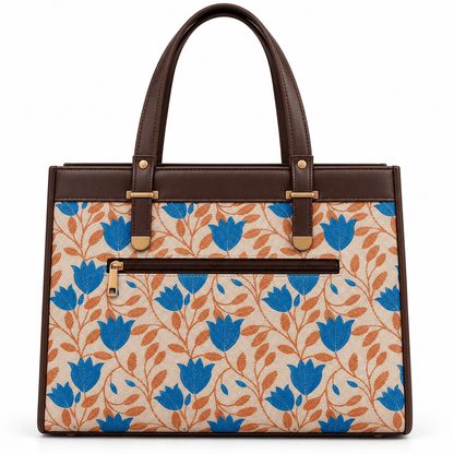 Canvas & Jacquard Mini Handbag with Triple Compartments & Detachable Belt - Amoha Decor