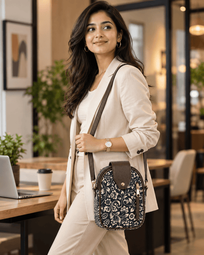 Compact Mobile Sling Bag for Women | Small Crossbody Phone Bag with Double Compartments - Amoha Decor