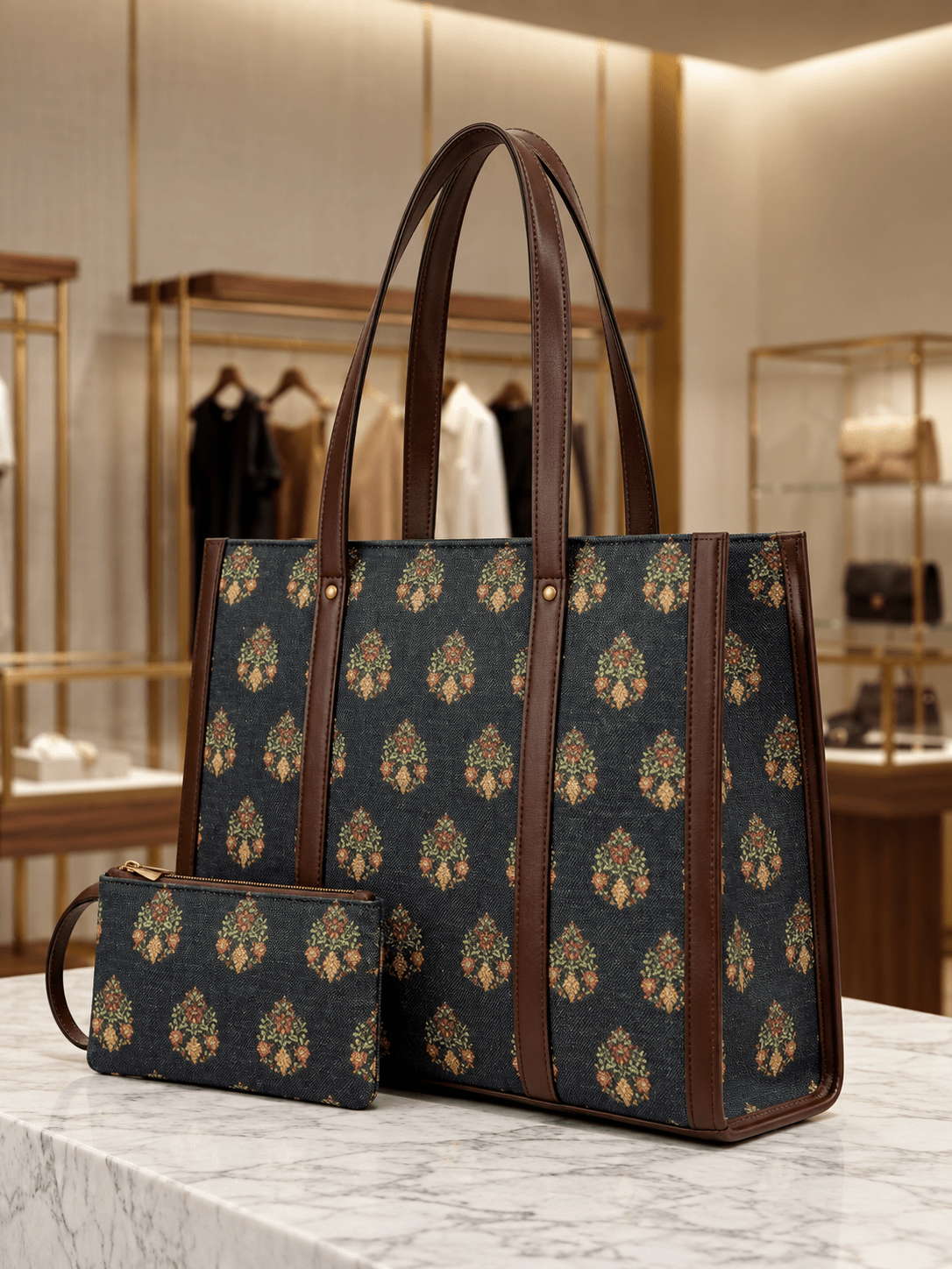 Laptop Bag for Women | Padded Laptop Compartment, Spacious Tote Bag with Phone Pouch & Back Zip - Amoha Decor