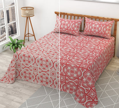 Reversible Cotton Bedsheet – Queen Size 90×100 Inches | Soft & Premium By Home Luv - Homeluv