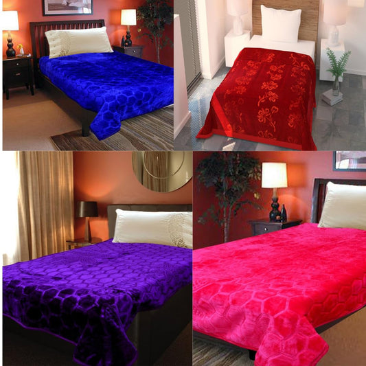 Single Bed Mink Blanket Set of 4 – Ultra Soft, Lightweight & Warm (160 × 240 cm / 60 × 90 in) - Homeluv