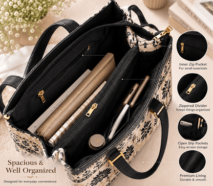 Stylish Handbag with Front Zip Pocket & Spacious Design - Amoha Decor