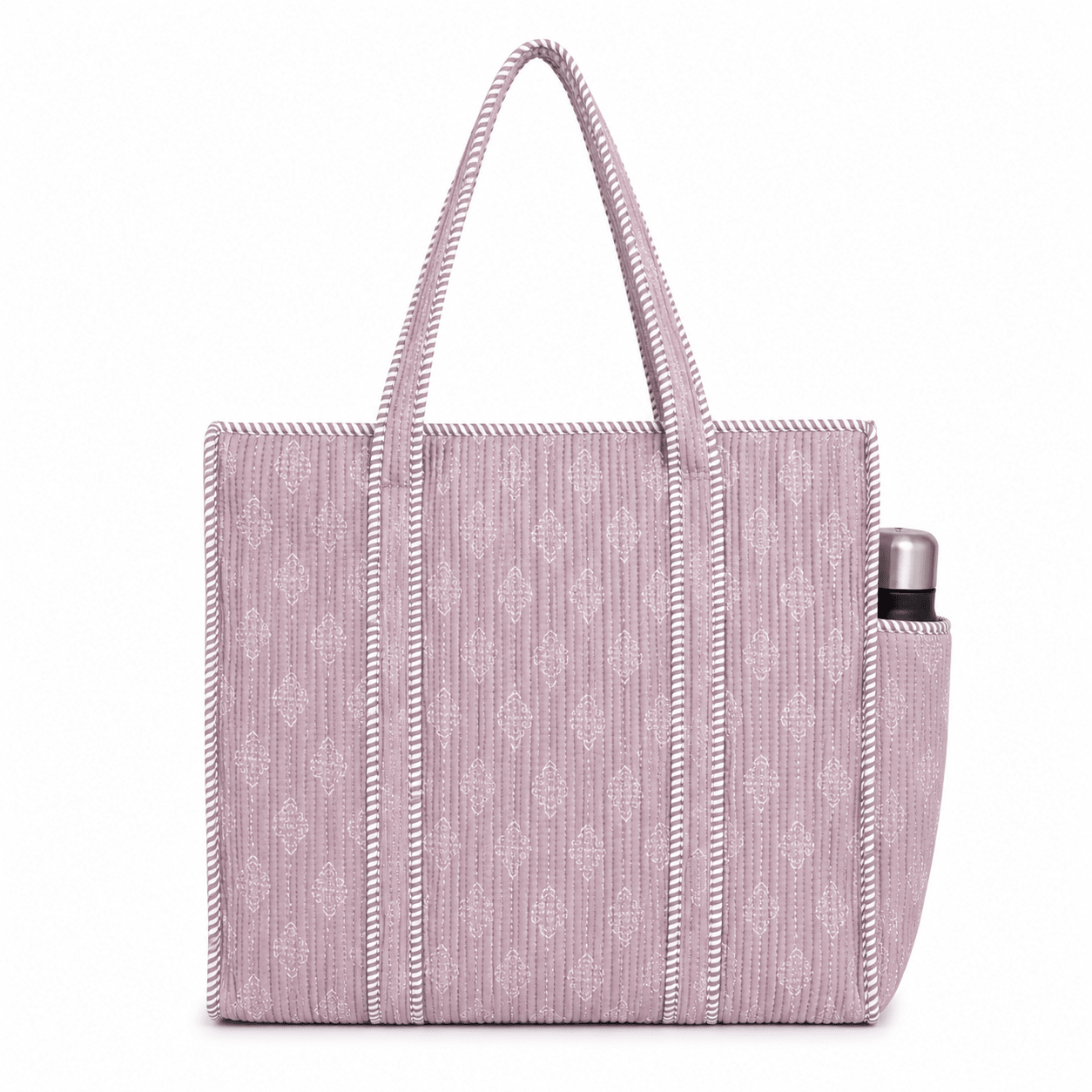 Women's Floral Quilted Handbag – Soft Cotton Shoulder Tote for Everyday Use - Amoha Decor