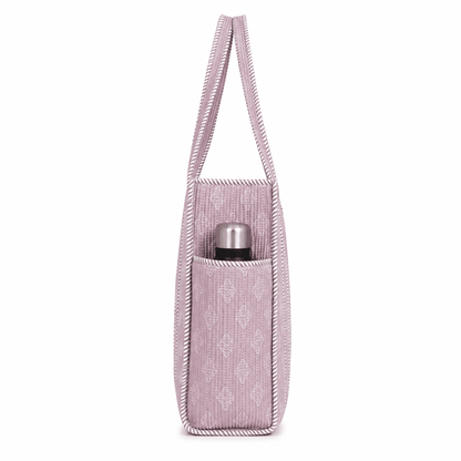 Women's Floral Quilted Handbag – Soft Cotton Shoulder Tote for Everyday Use - Amoha Decor