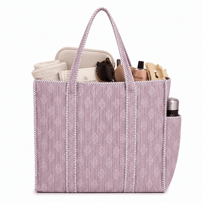 Women's Floral Quilted Handbag – Soft Cotton Shoulder Tote for Everyday Use - Amoha Decor