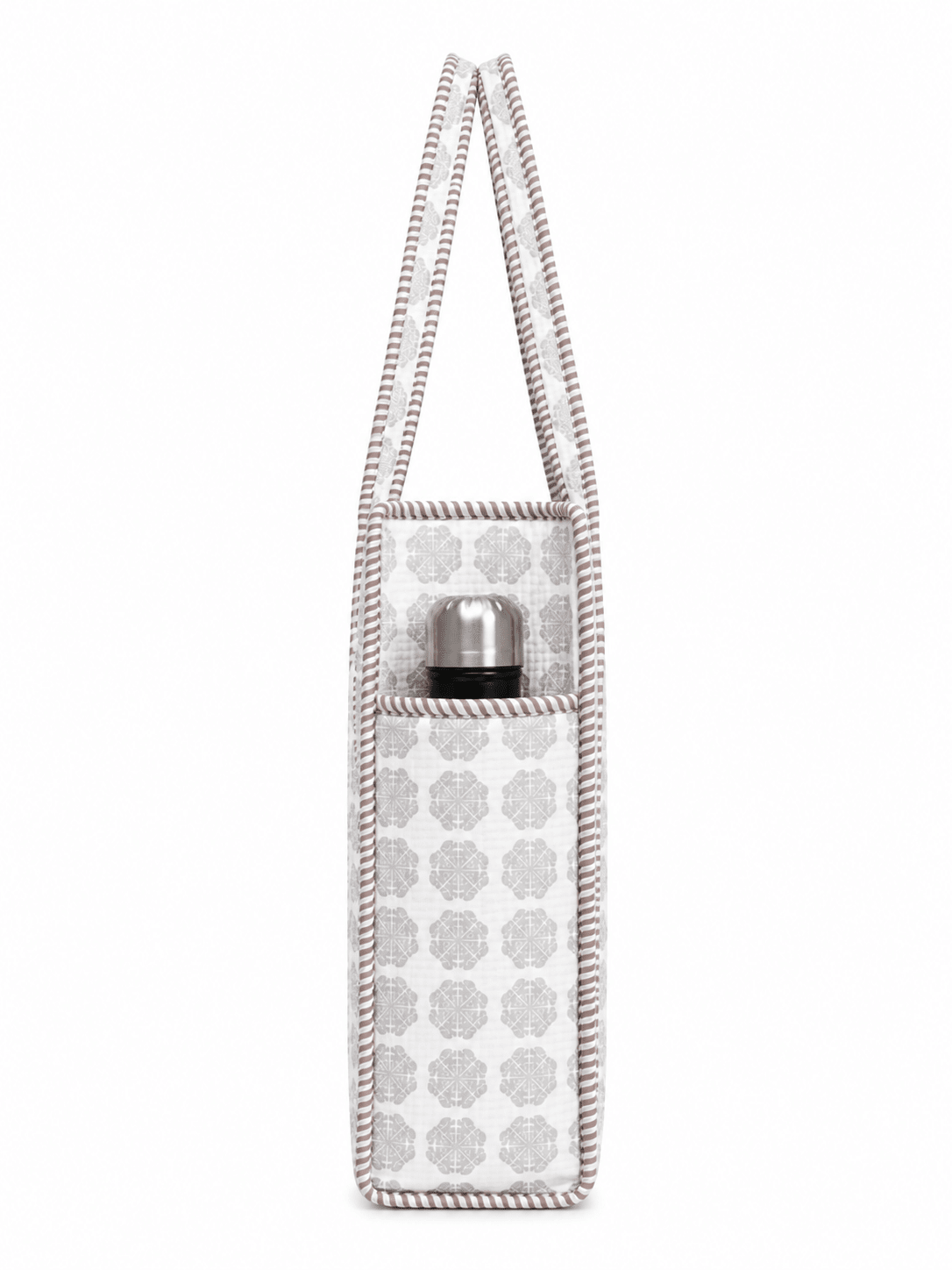 Women's Geometric Quilted Tote Bag – Lightweight Cotton Shoulder Handbag - Amoha Decor