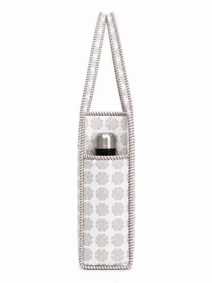 Women's Geometric Quilted Tote Bag – Lightweight Cotton Shoulder Handbag - Amoha Decor
