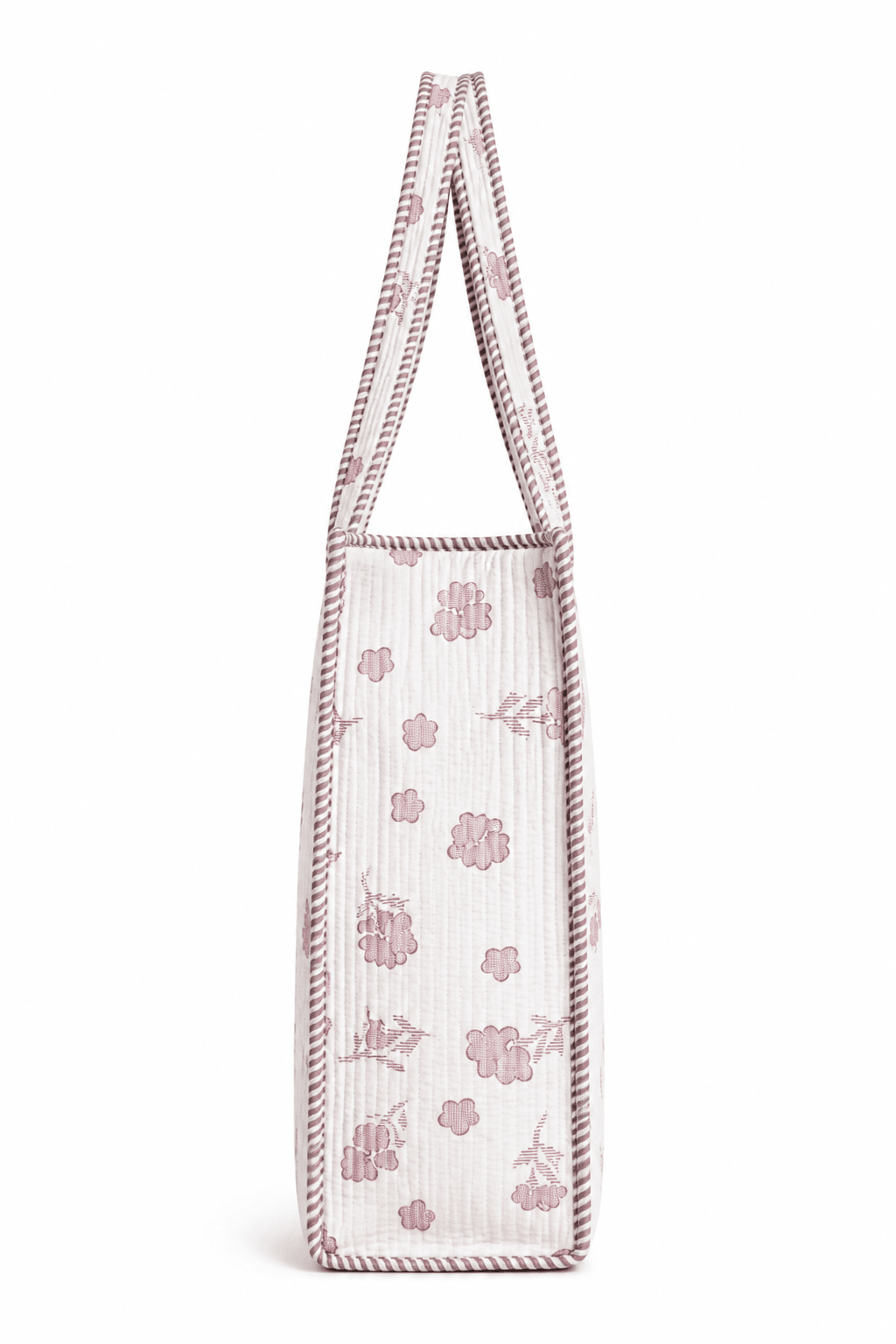 Women's Quilted Floral Tote Bag – Lightweight Cotton Shoulder Handbag for Everyday Use - Amoha Decor