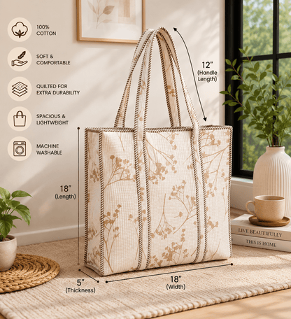 Women's Travel Tote Bag with Outer Bottle Pocket & Large Capacity - Amoha Decor