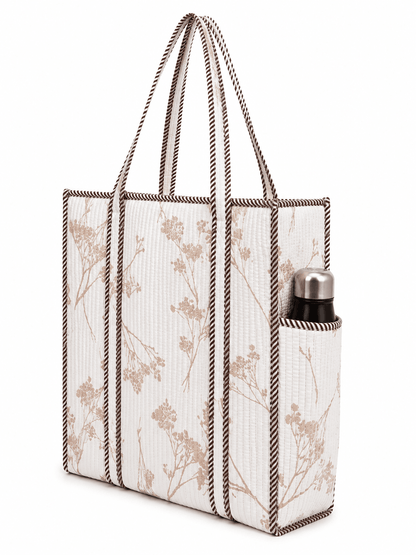Women's Travel Tote Bag with Outer Bottle Pocket & Large Capacity - Amoha Decor