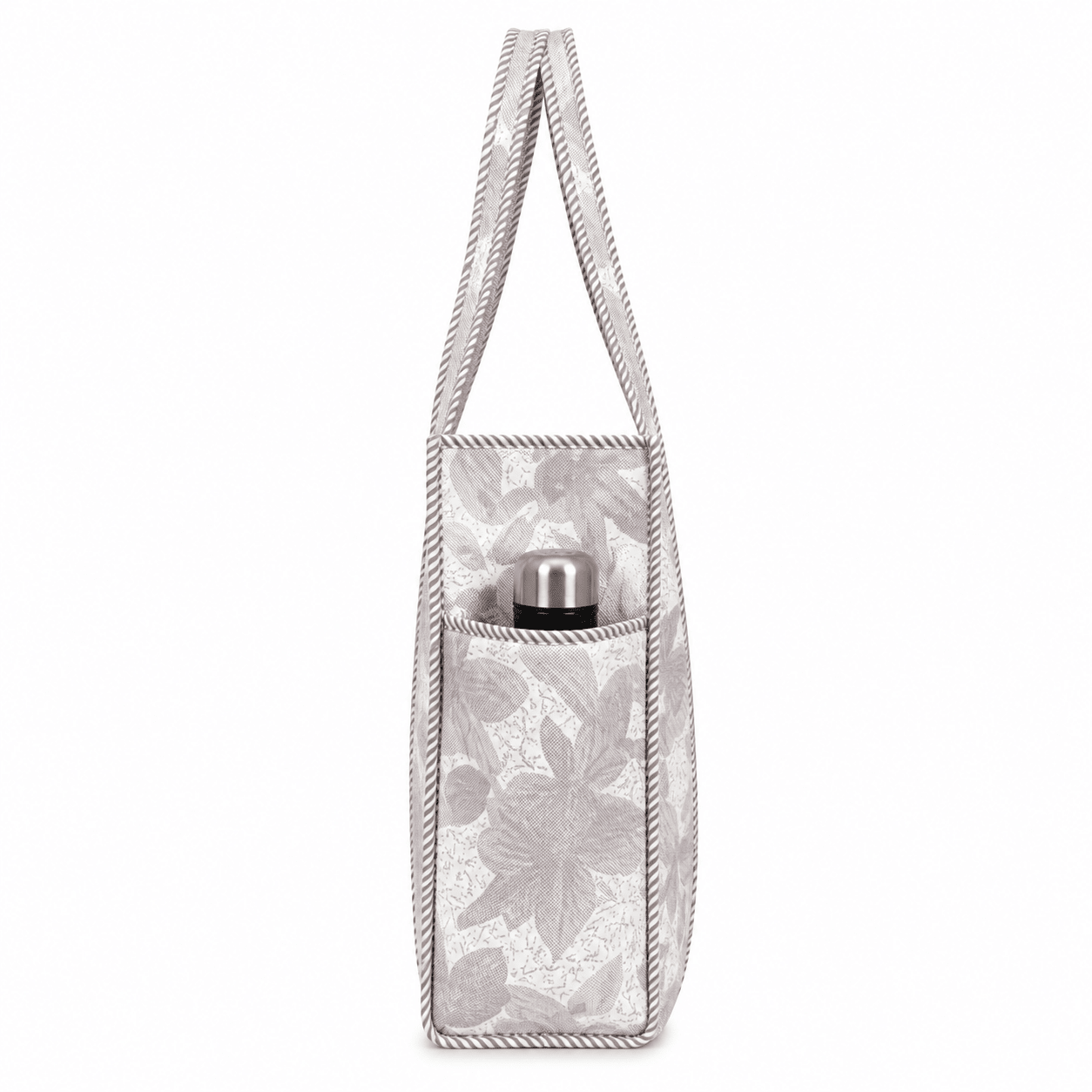 Women's Tropical Floral Quilted Tote Bag – Lightweight Cotton Shoulder Handbag - Amoha Decor