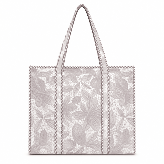 Women's Tropical Floral Quilted Tote Bag – Lightweight Cotton Shoulder Handbag - Amoha Decor